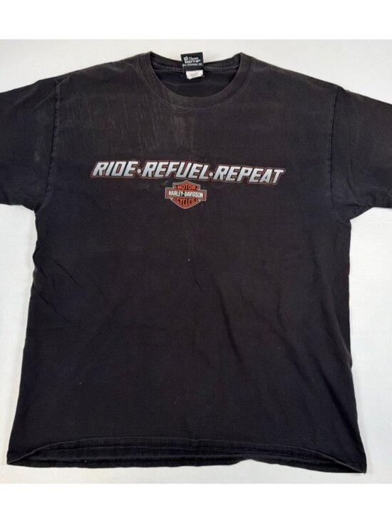 Harley-Davidson Other - Harley-Davidson Men's Large Black Ride Refuel Repeat Richmond VA Retro T-Shirt